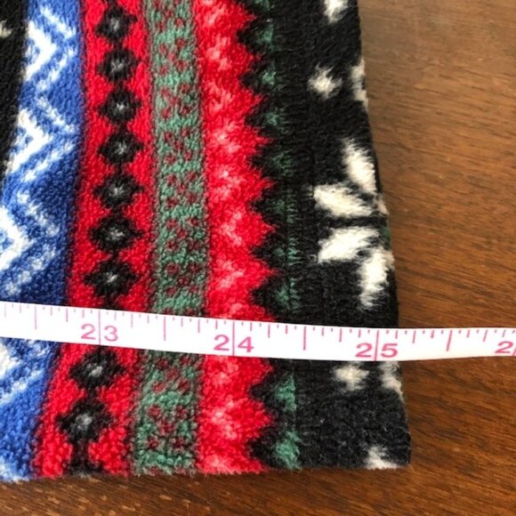 L. L. BEAN Vintage 1/4 Zip Fleece Snowflake Print Medium - Picture 15 of 16